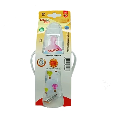 شیرخوری فندقی دهانه عریض ضد نفخ دسته دار 300 میلی لیتر کد 357 بی بی لند